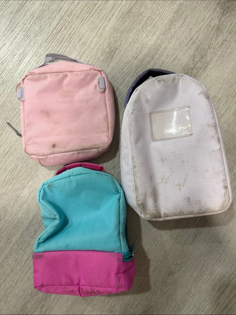 3 kids lunch bags - hello kitty - confetti butterfly and Nike
